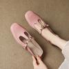 Fashion Slippers Women Summer Shoes Low Cover Toe Rivet Slides PU Rubber Rome Hoof Heels Fabric Shoes Low Ladies' Slippers Cover Toe Riv