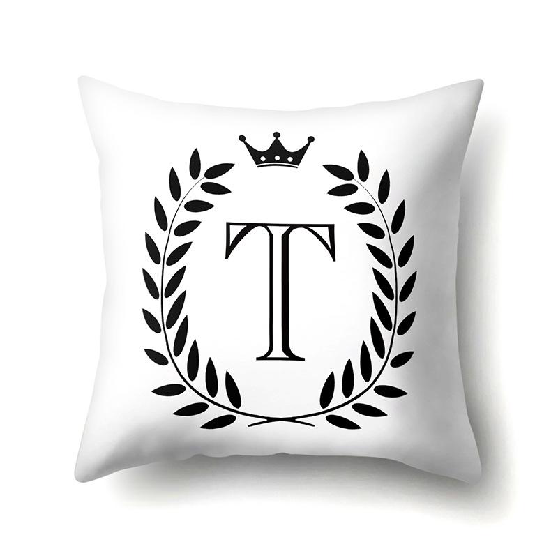 

Polyester Pillow Case Decoration Home Car Waist Cushion Cover 26 English Letter Printed Pillow Case No pillow core