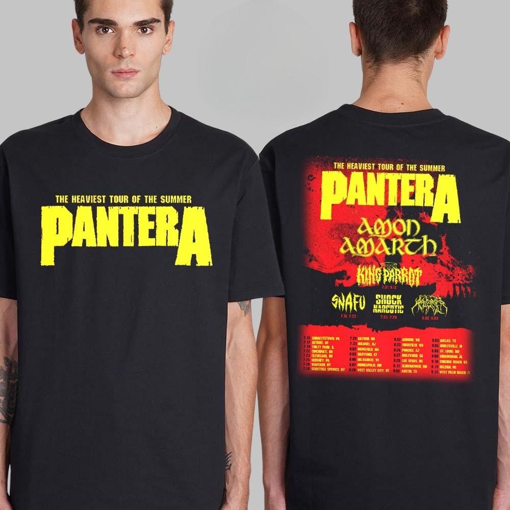 Pantera 2025 World Tour Europe and North America Snake Tour Dates Cowboys From Hell Two Sided Navy T-Shirt