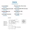 Bezkontaktní spínač Kovový koncový SN04 Senzor Čtvercový Vodotěsný NPN PNP NO NC DC Tři vodiče 10-30V AC Dva vodiče 90-250V