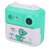 Print Camera Cute Green 24 MP Pixels 1080P Video Thermal Printing Digital Camera Toy with Music