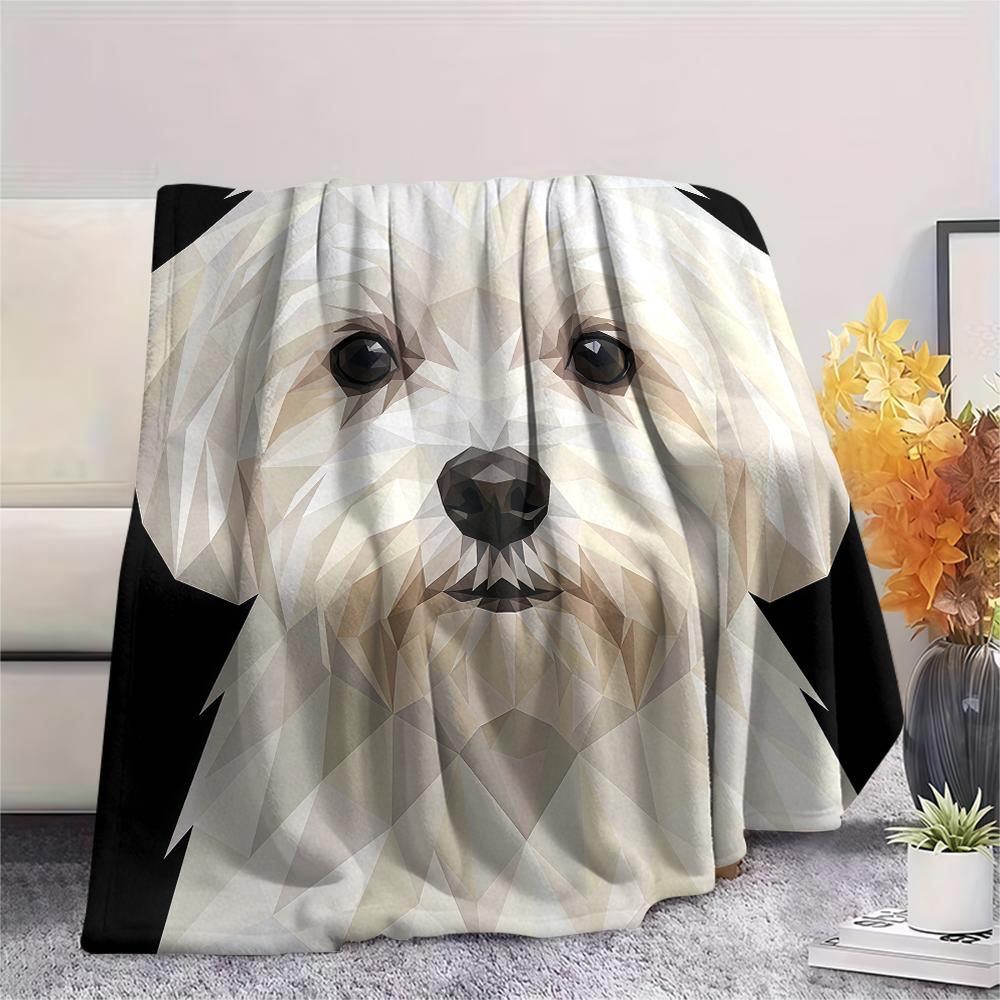 Animal avatar puppy kitten Print Flannel Blanket,High quality Comfortable for All Seasons,Home Decor,Warmth and Comfort,Perfect for Christmas Gifts