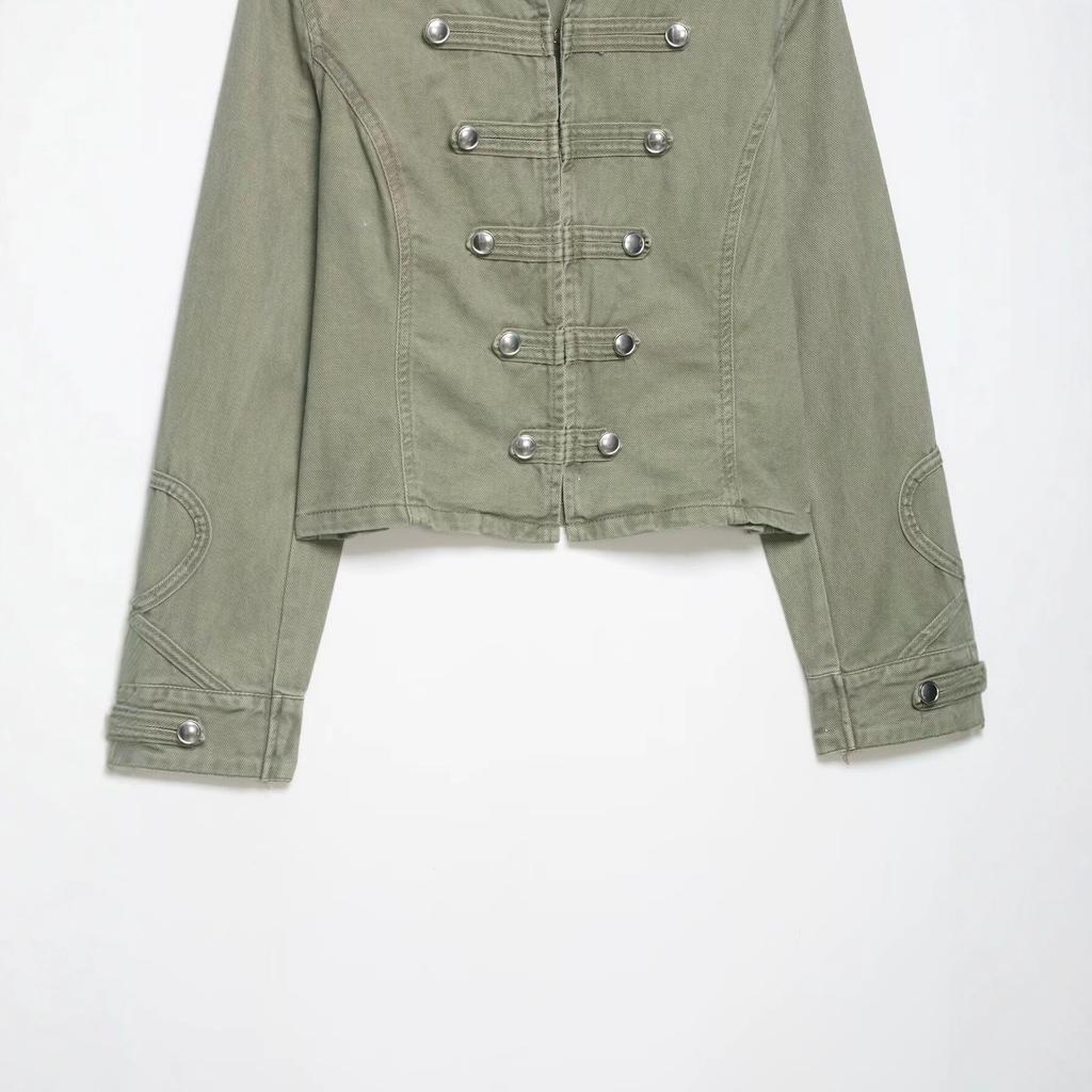 European and American Women's Clothing Popular Fashion Button Decoration Slim Jacket