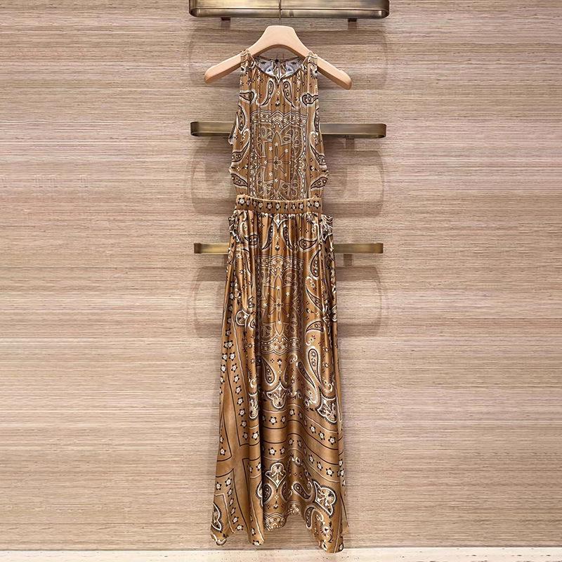 French Niche Retro Paisley Sleeveless Maxi Dress  Wide-Leg Pants (Spring/Summer 2026) YS026 S платья