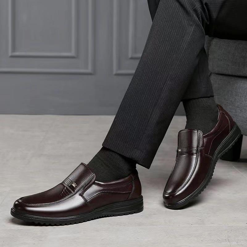 [Crown Leather Shoes] Men's Leather Shoes Men's Casual Leather Shoes Comfortable and Breathable Men's Shoes Work Shoes Tooling Shoes Rain Shoes