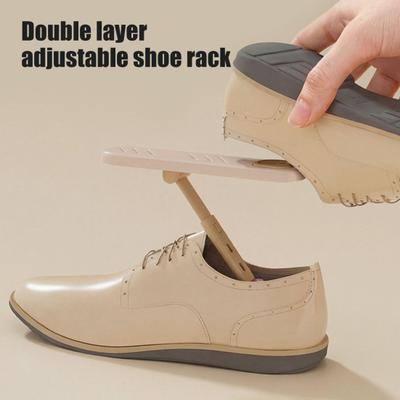 Adjustable 3-Level Shoe Organizer Shoe Holder Stacker with Aroma Box Space Saving Shoes Stacking Rack for Shoe Cabinet Organization