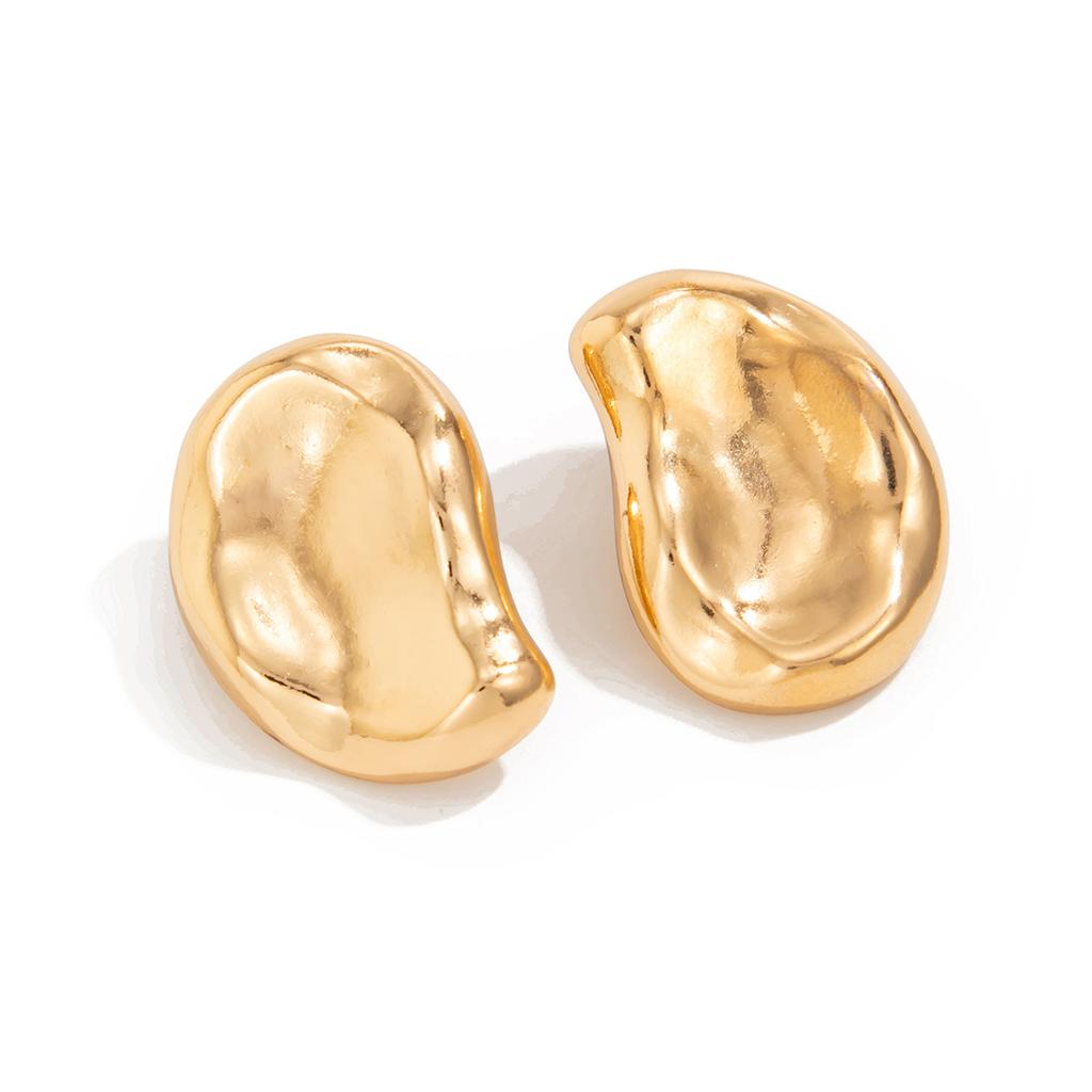 Wind Texture Metal Pleated Stud Earrings Design Sense Geometric Hollow Spiral Earrings