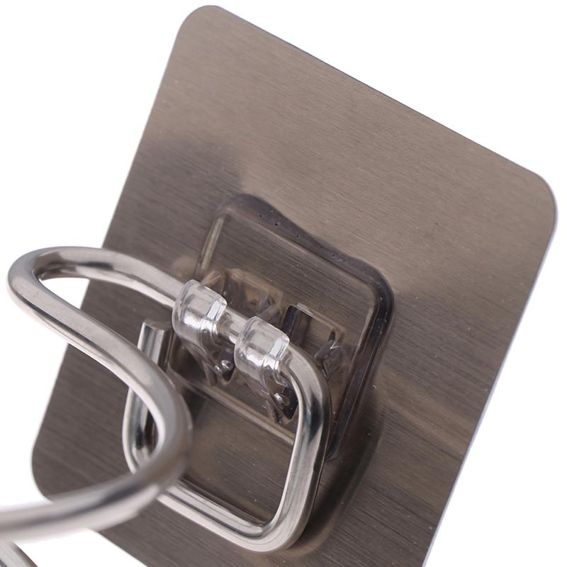 Adhesive Wall Mount Hair Dryer Holder Rack Blower Organizer Shelf Spiral Stand