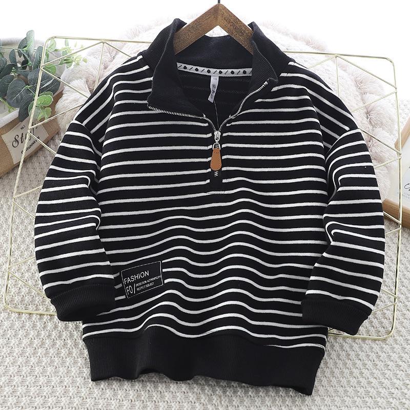 Boys Sweatshirt Spring Autumn Girls Casual Pullover Big Kids Lapel Zipper Sportswear