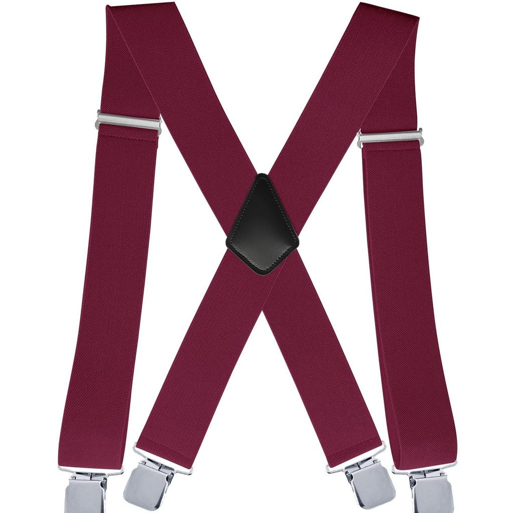 Doucharming Herren 5cm Elastische X-Form Verstellbare Hosenträger mit Metallclips