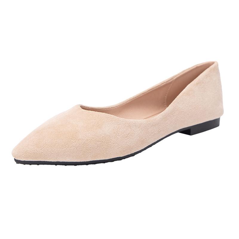 

Sweet Women Flats Pointed Toe Shallow Mouth Single Shoes Office Outdoor Driving Casual Shoes Mother Girl Loafers Plus Size 34-43 34 бежевый