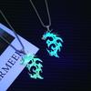 Collier Dragon Flamme Lumineuse Personnalité Punk Lumineux Pendentif Lumineux Brille dans le Noir Chaîne de Pull Collier Lumineux Bijoux Hiphop