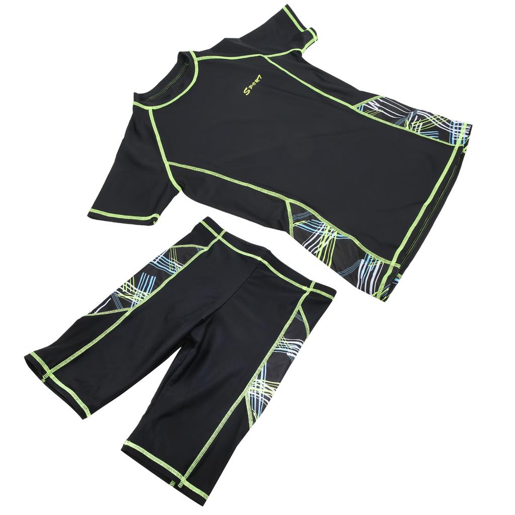 Swimming Short Sleeve Shirt with Shorts 2 Pieces Summer Surfing Diving Suit for MenL