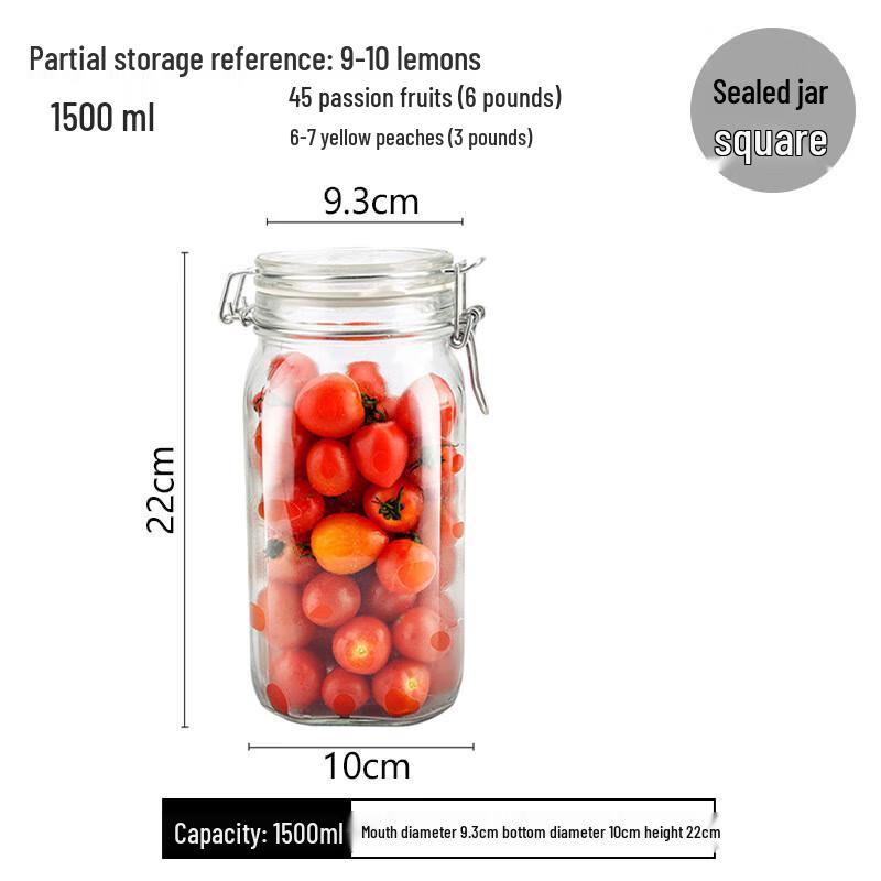 Lilang Square Glass Jar with Airtight Seal
