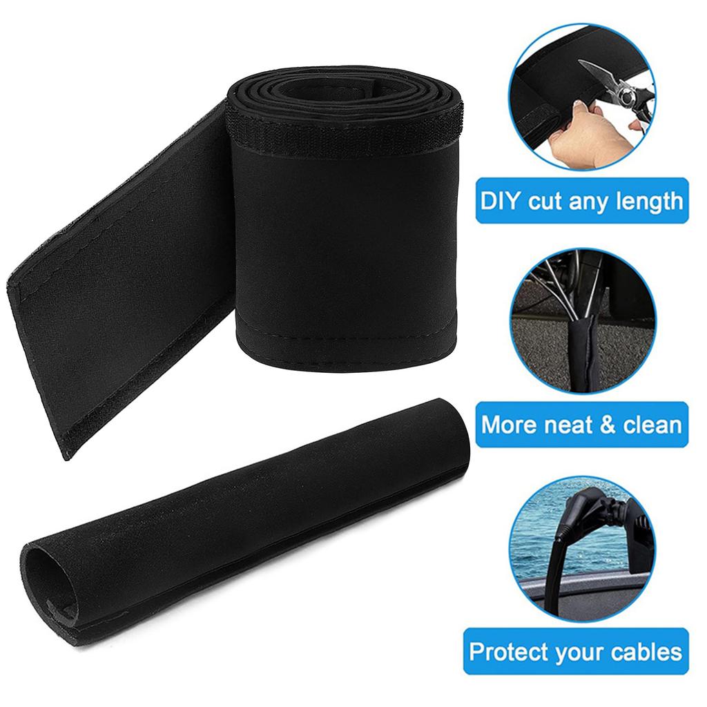Practical Neoprene Trolling Motor Cable Sleeve 60Inch for Wire Managements and Protective in Marine Environment