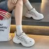 Autumn mesh soft-soled dad shoes for women show small feet, new shoes, thick-soled heightened small casual women's shoes