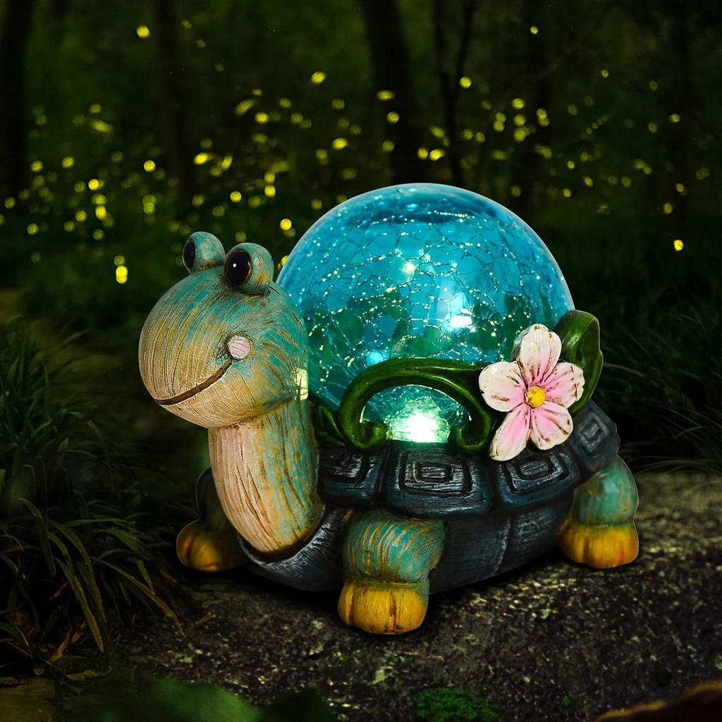 Solar Garden Snail Statues Lights Resin Snail Figurine Lights Waterproof Garden Decorative Lamp for Patio Yard Lawn Ornament