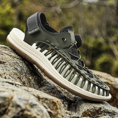 Summer Knitted Men Sandals Breathable Casual Shoes For Men Outdoor Beach Sandals Plus Size 39-46 Summer Footwear Man