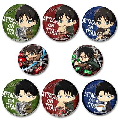 32/44/58mm Angriff auf Titan Anime Abzeichen Eren Levi Armin Arlert Erwin Runde Broschen für Rucksack Kleidung cartoon Cosplay Pins Fans Geschenke