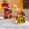Festive Glowing Resin Small House - Holiday Window Display & Kids' Gift