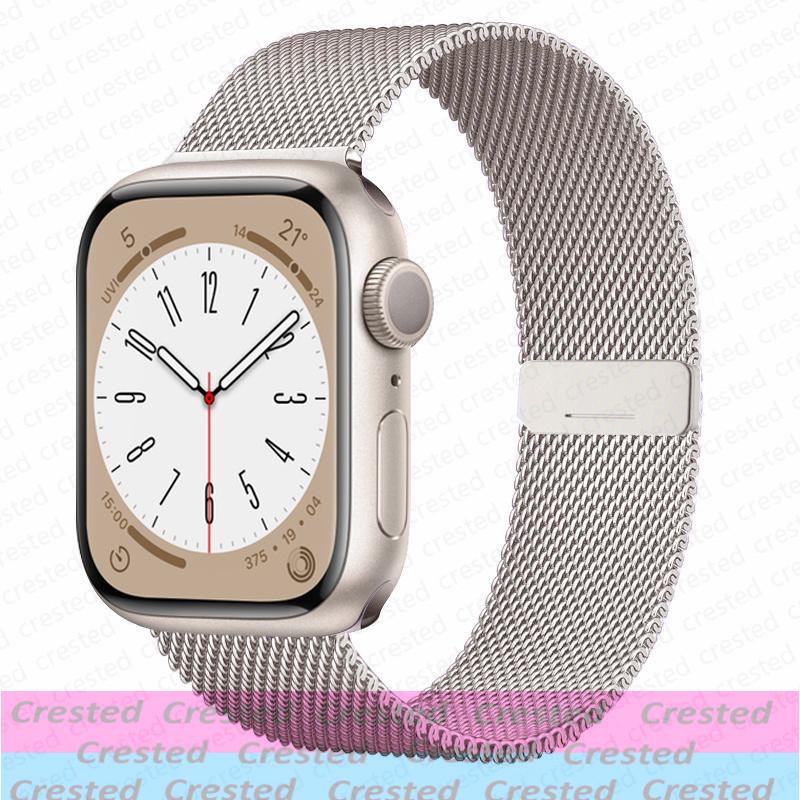 Milanese Loop Strap For Apple Watch Band 44mm 40mm 45mm 41mm 49mm 42mm 38mm Correa Bracelet iWatch Series 3 6 Se 7 8 9 5 Ultra 2