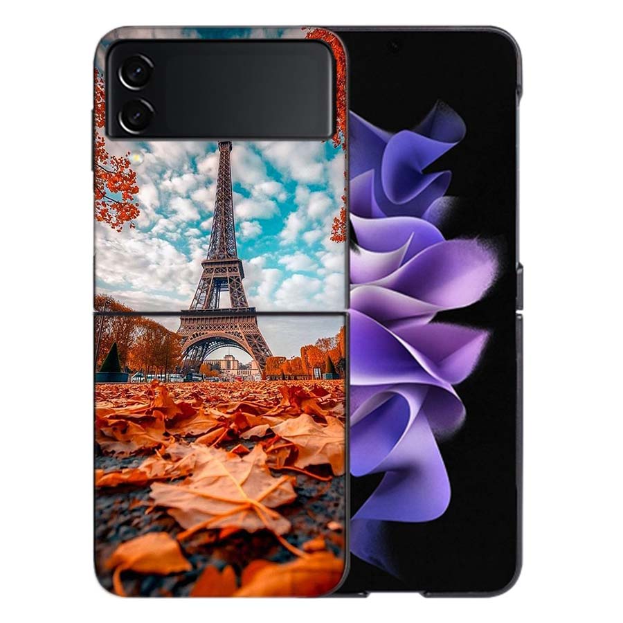 Eiffel Tower Art Phone Case For Samsung Z Flip 6 7 5G Galaxy Z Flip 5 4 3 5G Cases Shockproof Hard Cover TPU