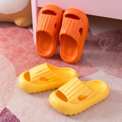 Children's Cool Slippers with Solid Color Toe Cover and Thick Bottom, Anti Slip Bathroom Slippers