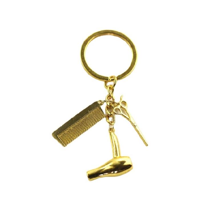 Sturdy Alloy Hair Stylists Keychain Featuring Scissors Comb Blow Dryer Detailing Perfect Gift For Hairstylists And Fashionistas