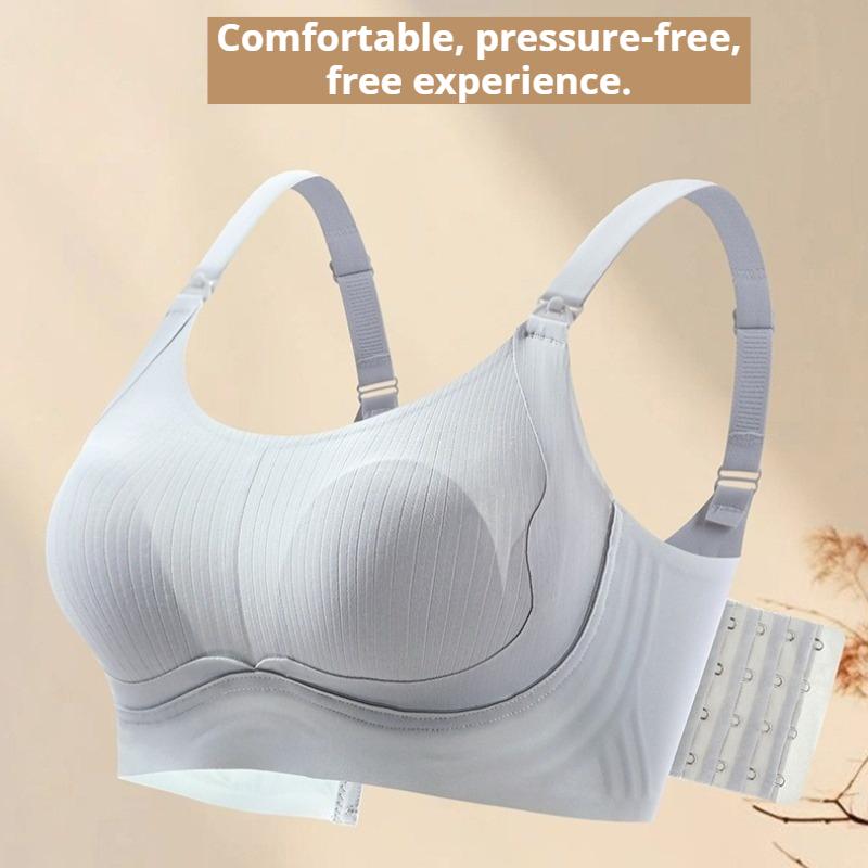 Seamless Front-opening Nursing Bra for Pregnancy Providing Support Preventing Sagging and Lightweight for Breastfeeding
