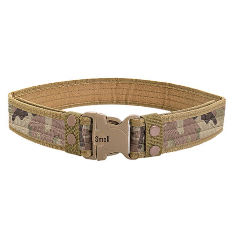5 cm breiter, gesäumter taktischer Herrengürtel aus Camouflage-Canvas mit Kunststoffschnalle 130 cm