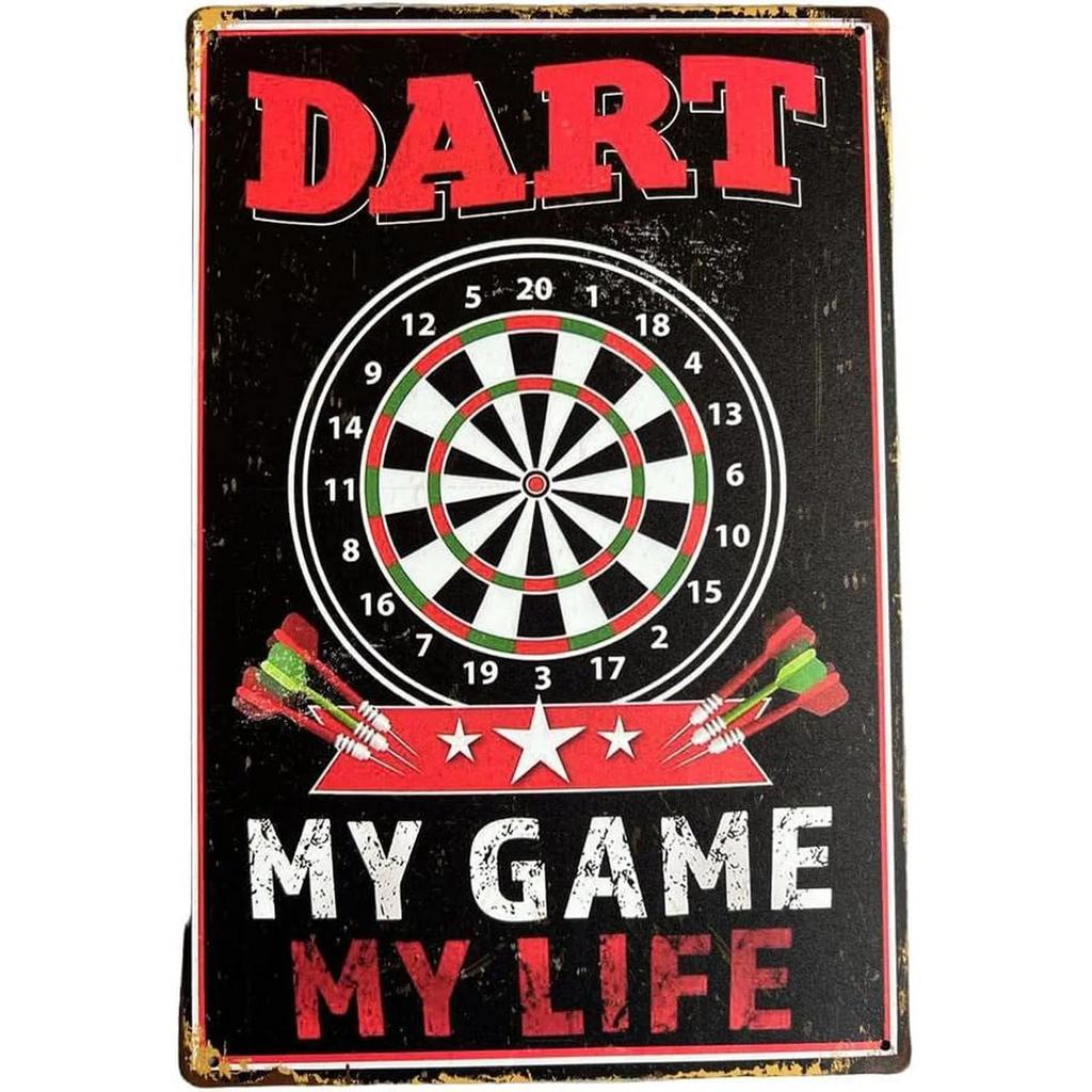Metall Blechschilder Dartspieler Wanddekoration Plakette Vintage Kunst Poster Eisenmalerei für Man Cave Zuhause Café Spielzimmer Club Bar