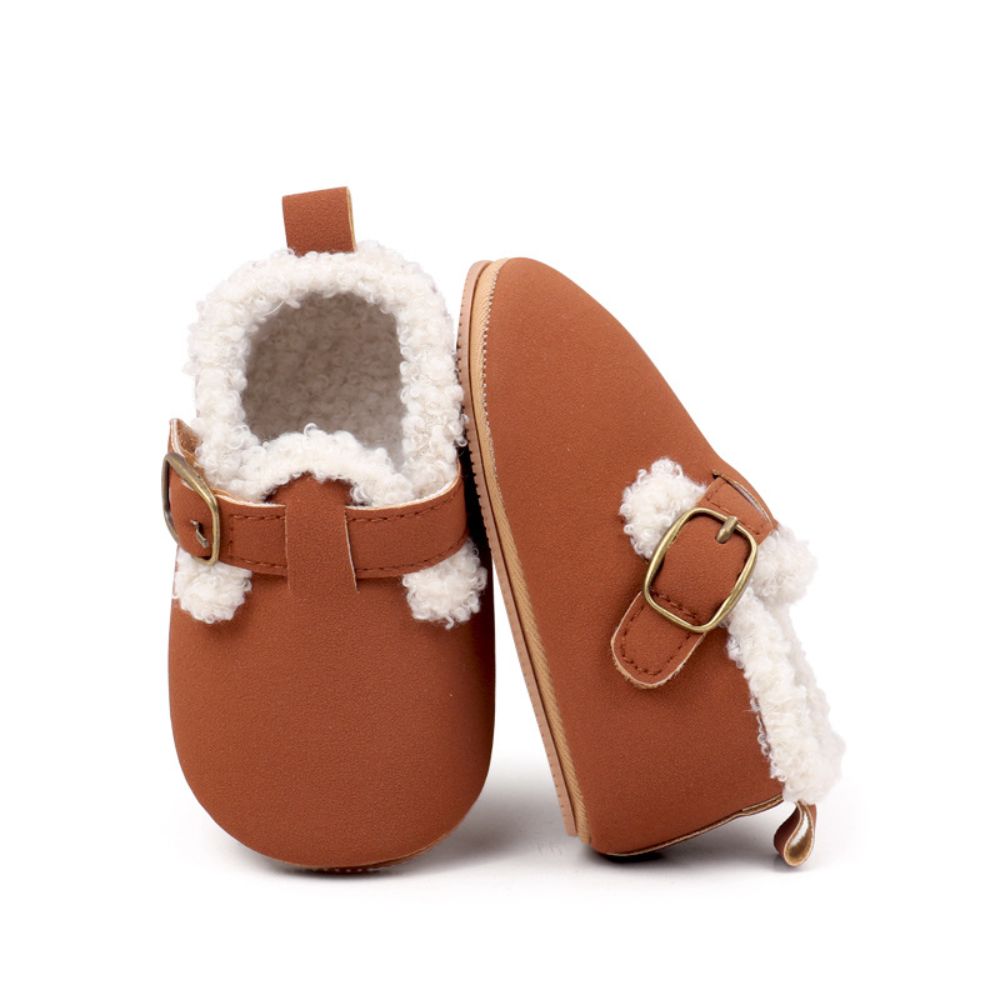 Fleece Lining Baby Walking Shoes Winter Soft-soled Prewalker Cute First Walker Shoes Outdoor