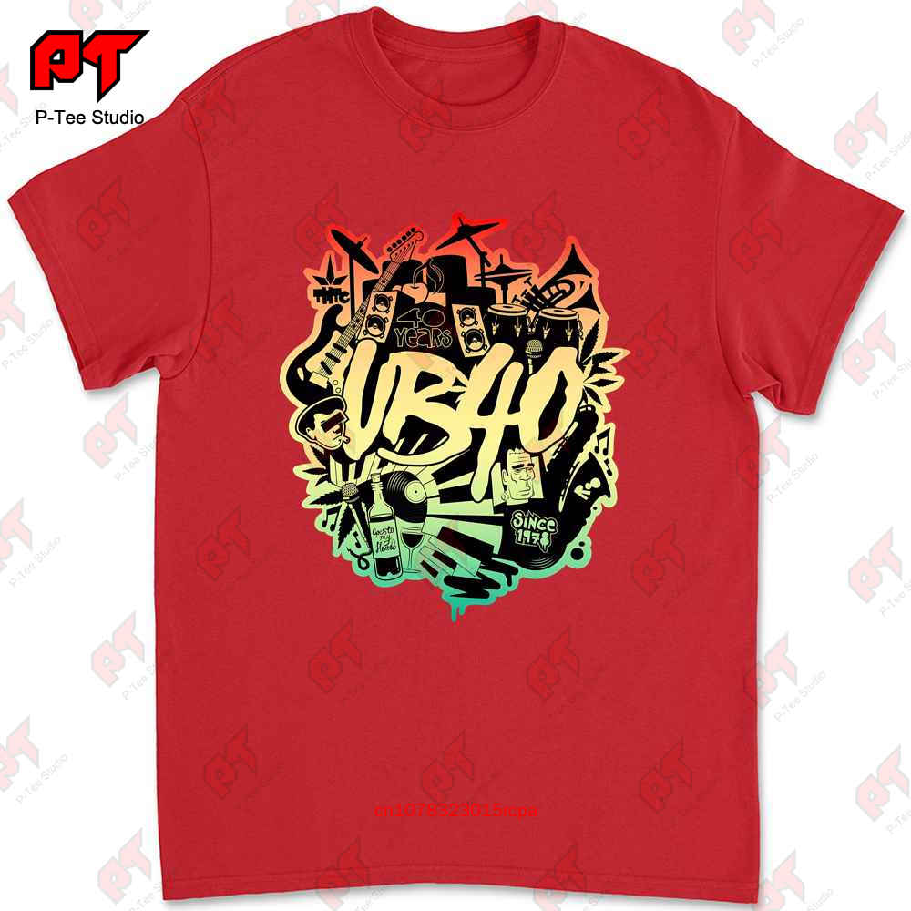 

Ub40 T Shirt 40Th Anniversary Official Club Dub Reggae Black Rasta Logo 4Xl IH21 S