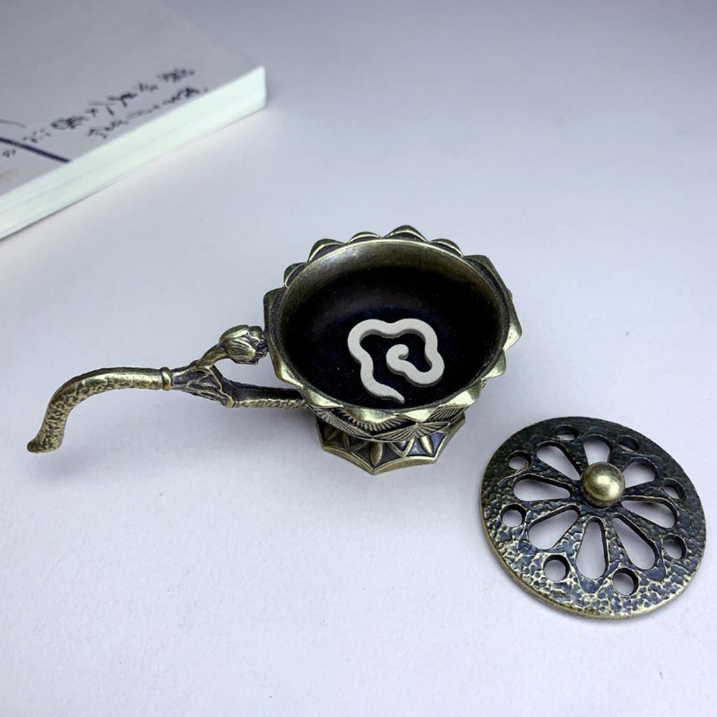 Cone Incense Burner Flower Hollow Out Ash Catcher With Lid Coil Incense Burner Incense Burner Ornament Home For Yoga