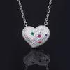 Huamei Jewelry Light Luxury Color Love Necklace Clavicle Chain Cross Border Heart Inlaid Treasure Earrings