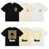 RHUDE Geometric Letter Print T-Shirt Mens Womens American Vintage Short Sleeve Tee