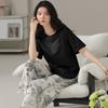 Pure Cotton Pajamas Women's Summer 1011 New Summer Thin Daily Wind Short Sleeves Trousers Women's Loungewear Set