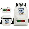 Tongtongsahur cartoon primary school students backpack three-piece set abstract foreign Shanhaijing children's schoolbag L