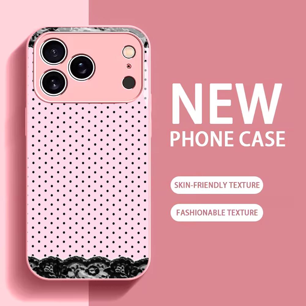 Modern Pink Polka Dot phone case for iphone 17 case for iphone 17 pro max cover Glass for iPhone 17 16 15 14 13 12pm Pro Plus