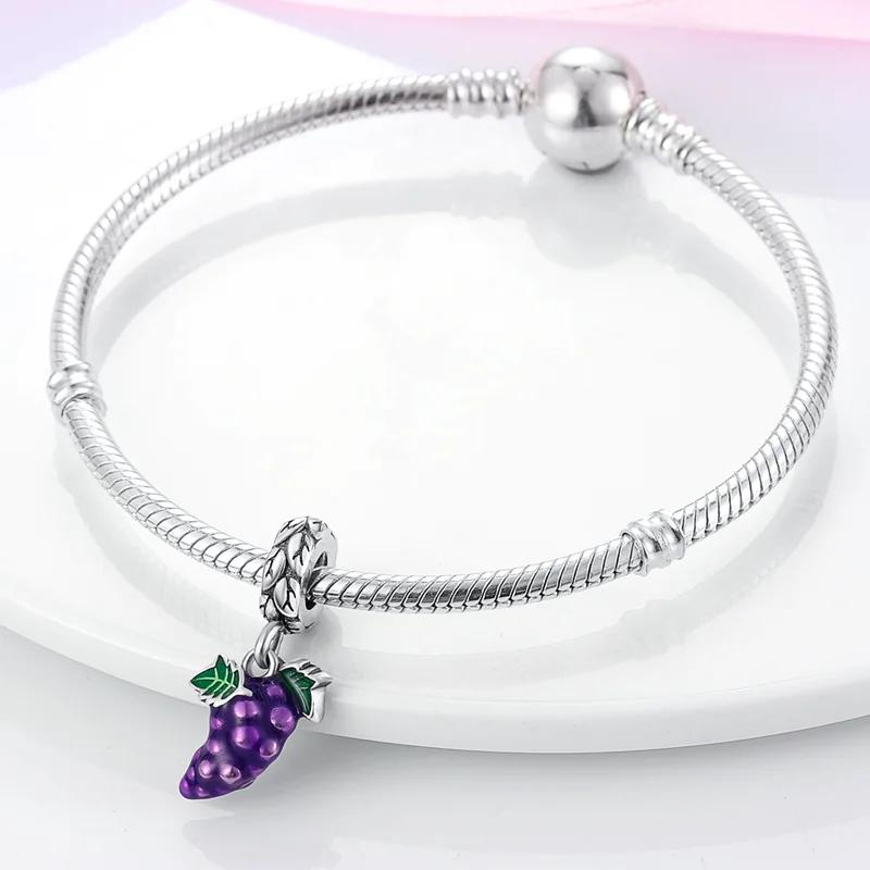 Lila Grapefruit Perlen Komponenten Kupfer Metall Authentische Original Perlen Komponenten Kompatibel Mit Authentischen Original Charm Perlen Komponenten Armband