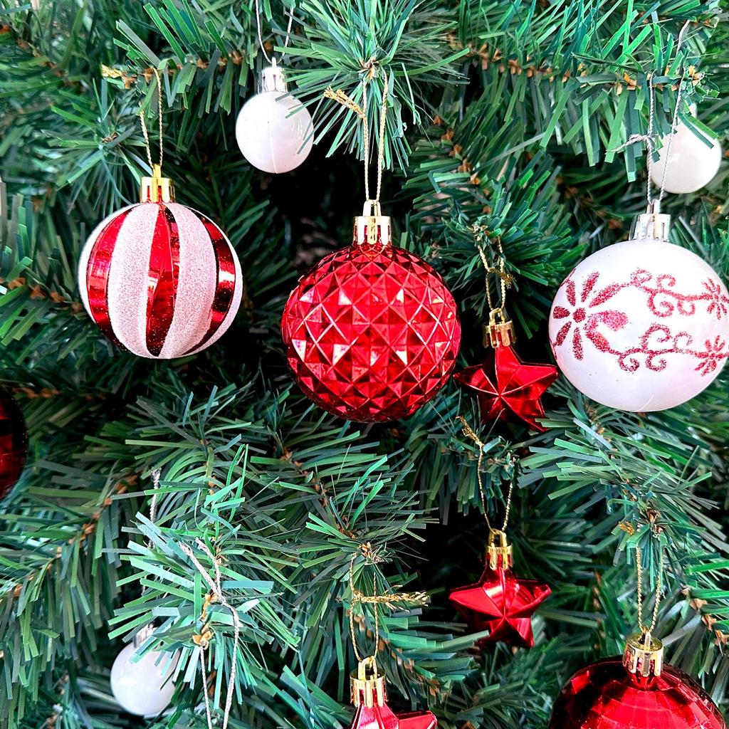 Christmas Tree Ornaments: Painted Irregular Paper Box Set of Colored Balls