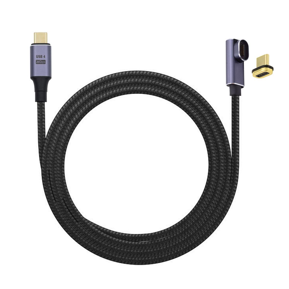 

UC-034-LP USB-C Magnetic 90-Degree Connector USB4 Cable 20Gbps 100W Charging Cord 8K/5K Video Cable As Shown A