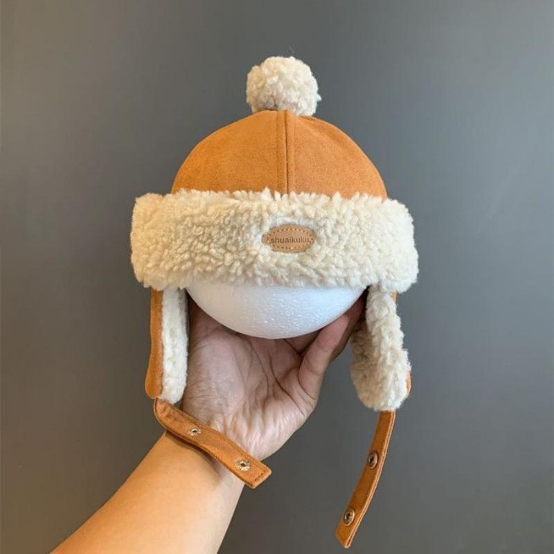 Cute Baby Hat Earmuffs Beanie Winter Newborn Infant Warm Hat Outdoor Windproof Baby Boy Girl Warm Bomber Cap