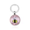 Beach Time Gemstone Keychain Metal Keyring Car Bag Pendant