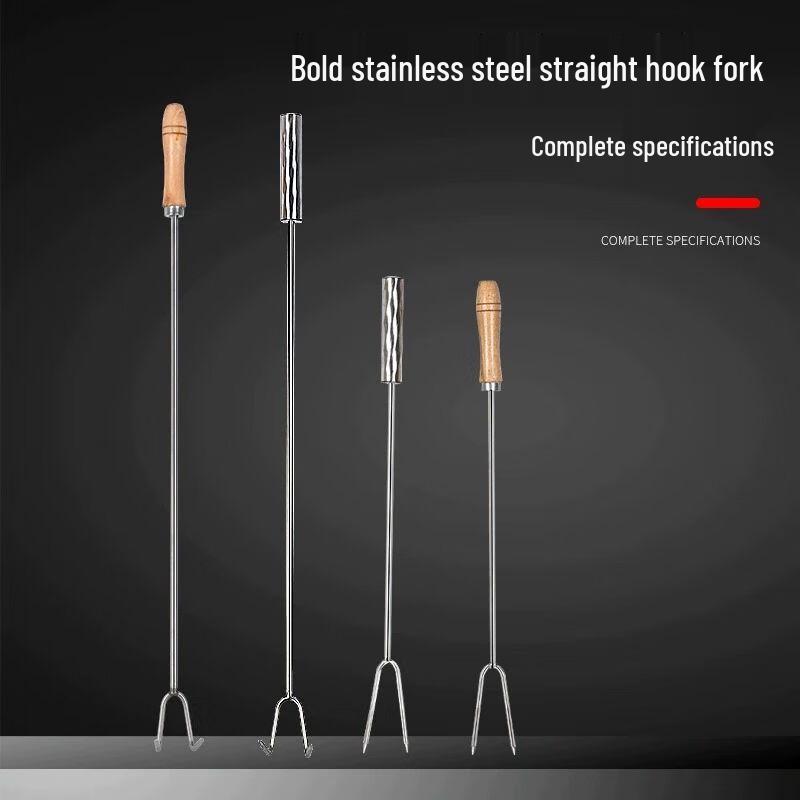 Stainless Steel Meat Hook with Wooden Handle