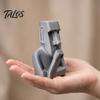 Moai Thinker Statue, 3D Printed Creative Thinker Figurine, Fun Moai Statue Ornament for Home Office Desk Shelf Decoration