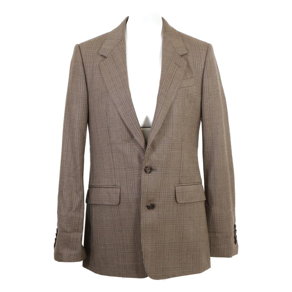 Celine [Excellent Condition/Domestically Authorized] 2V742814K Glen Check Tailored Jacket Jacket 36 BrownUsed