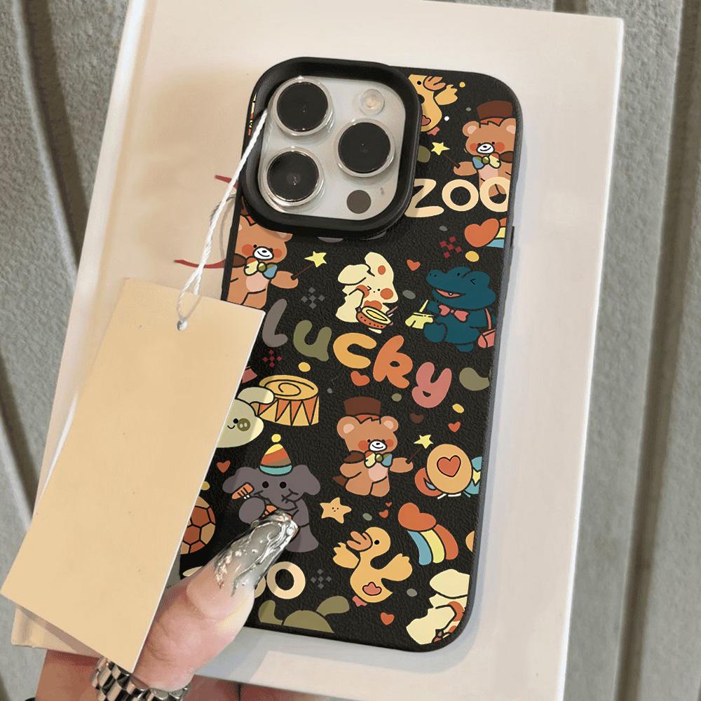 

Чехол для телефона iPhone 11 13, чехол для iPhone 12 14 15 16 Pro Max 12 Pro 15 Plus, кожаный, окрашенный, водонепроницаемый, устойчивый к падениям и износу, мультяшный iPhone 11