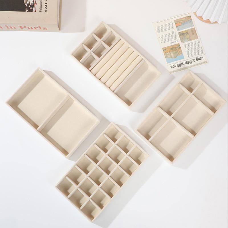 Velvet Jewelry Box Tray Storage Jewellery Holder For Ring Earrings Necklace Bracelet Display Box For Jewelry Classification Box