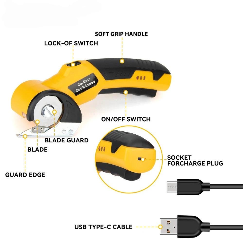 Portable Electric Fabric Cutting Machine Mini Electric Scissors Electric Rotary Fabric Cutter Household DIY Power Tools